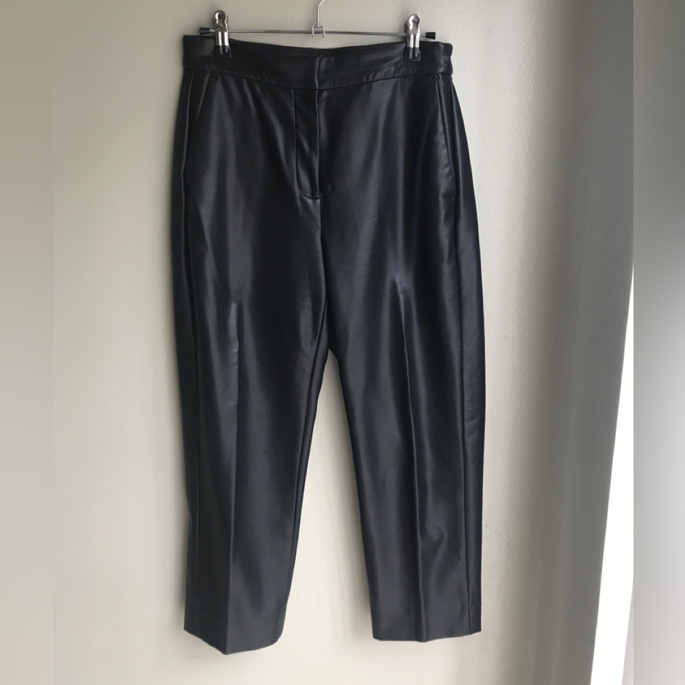 J.Crew Kate Straight-Leg Faux Leather Pants Black Size: 4